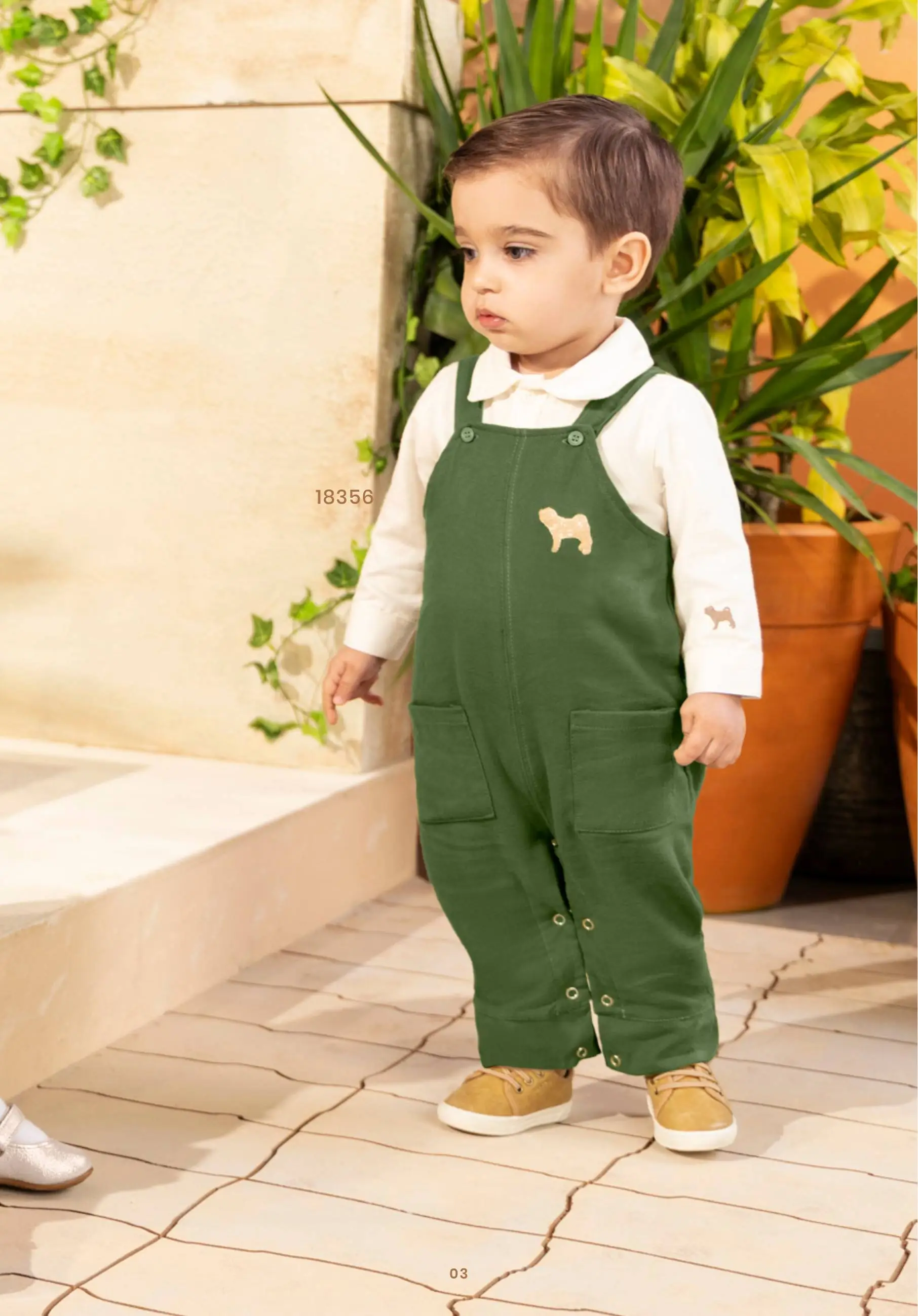 Jardineira Infantil Flanela com Camisa Charpey