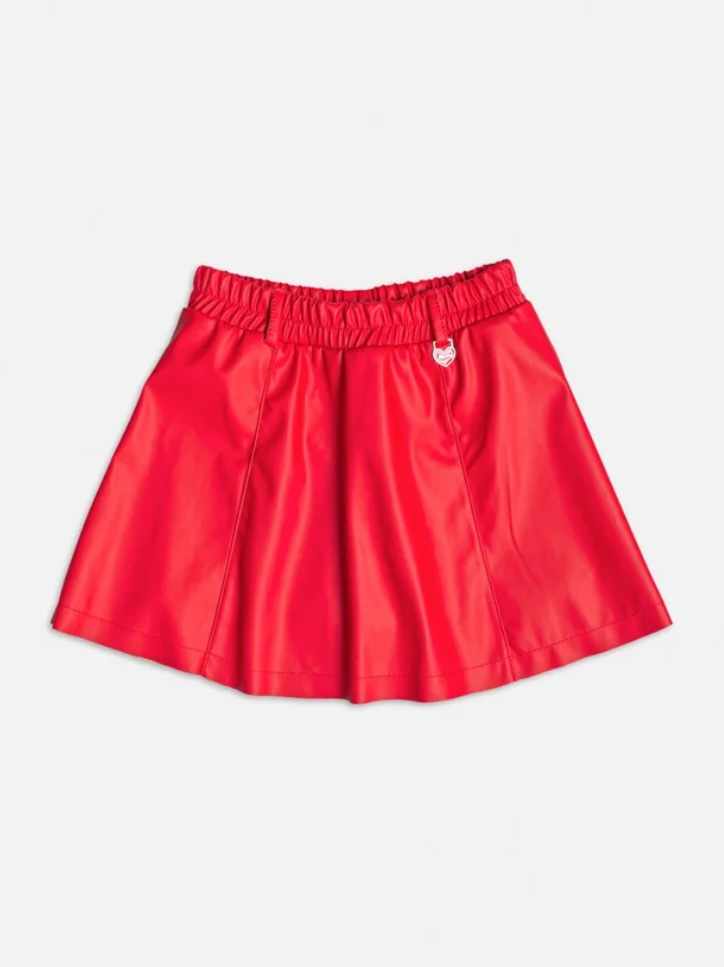 SAIA FAKE LEATHER VERMELHA COM PINGENTE