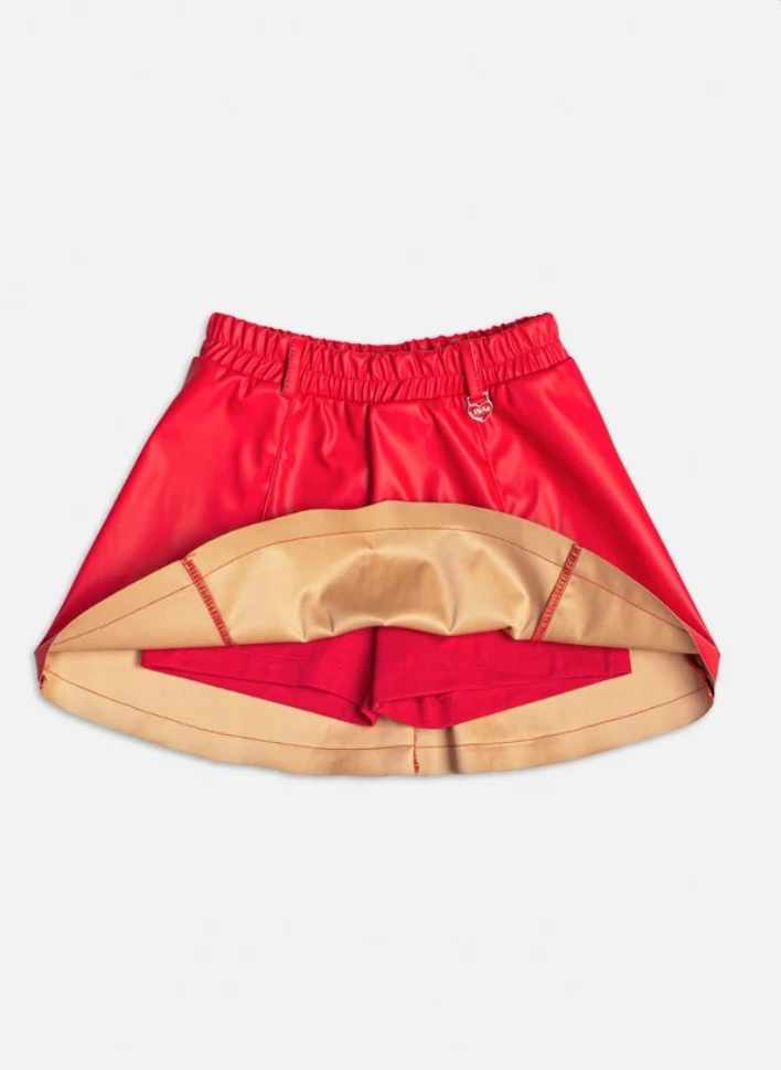 SAIA FAKE LEATHER VERMELHA COM PINGENTE