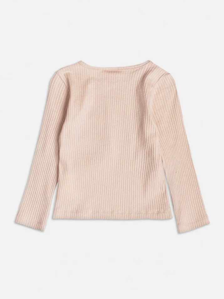BLUSA CANELADA BEGE COM PATCH DE URSINHA